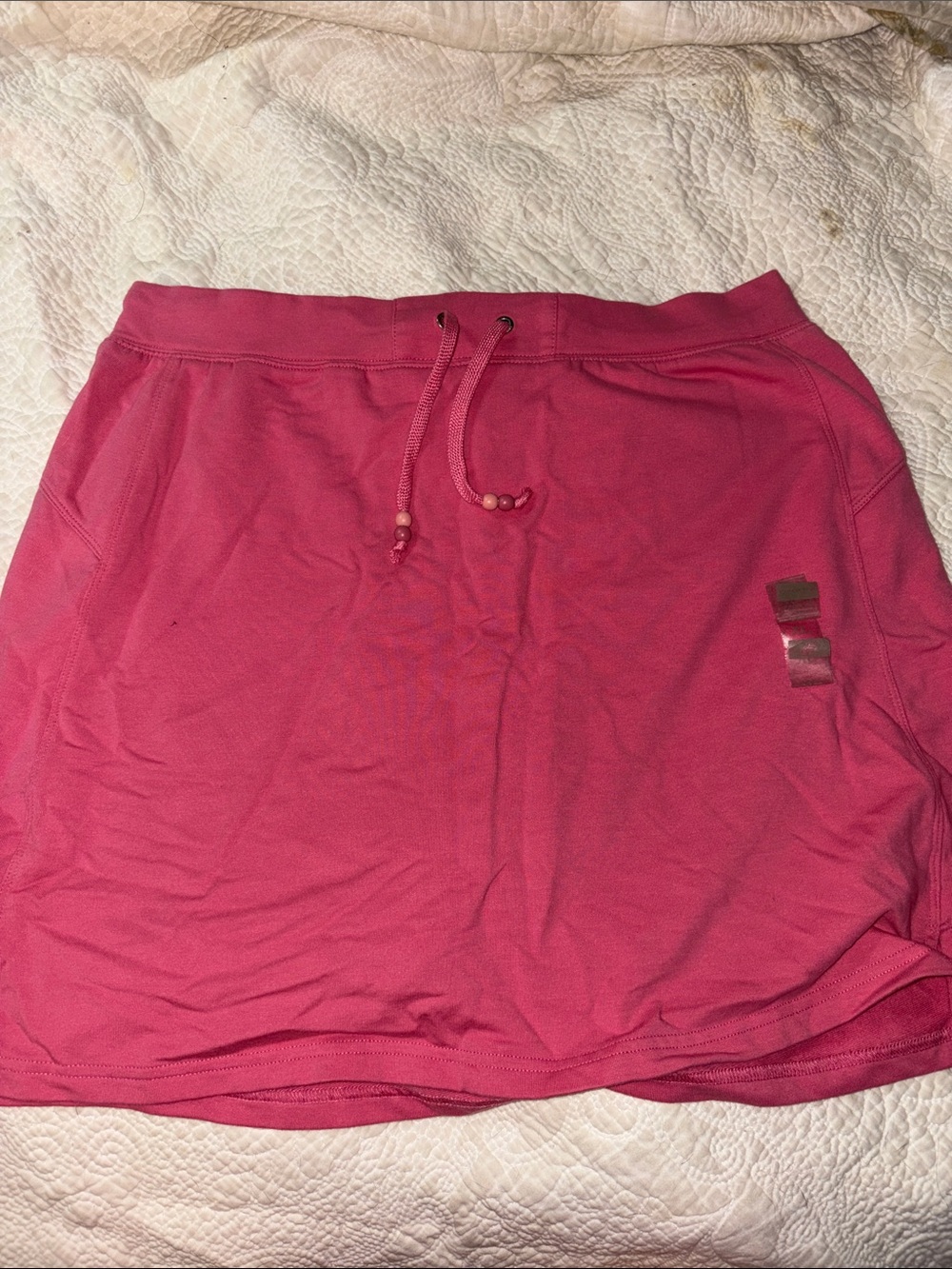 GreenTea Hot Pink Pull-On Mini Skirt with Drawstring